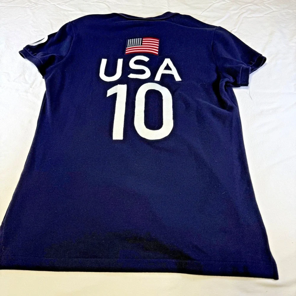 Ralph Lauren USA Olympic Team Polo Shirt Women's Large Big Pony 2010 Vancouver